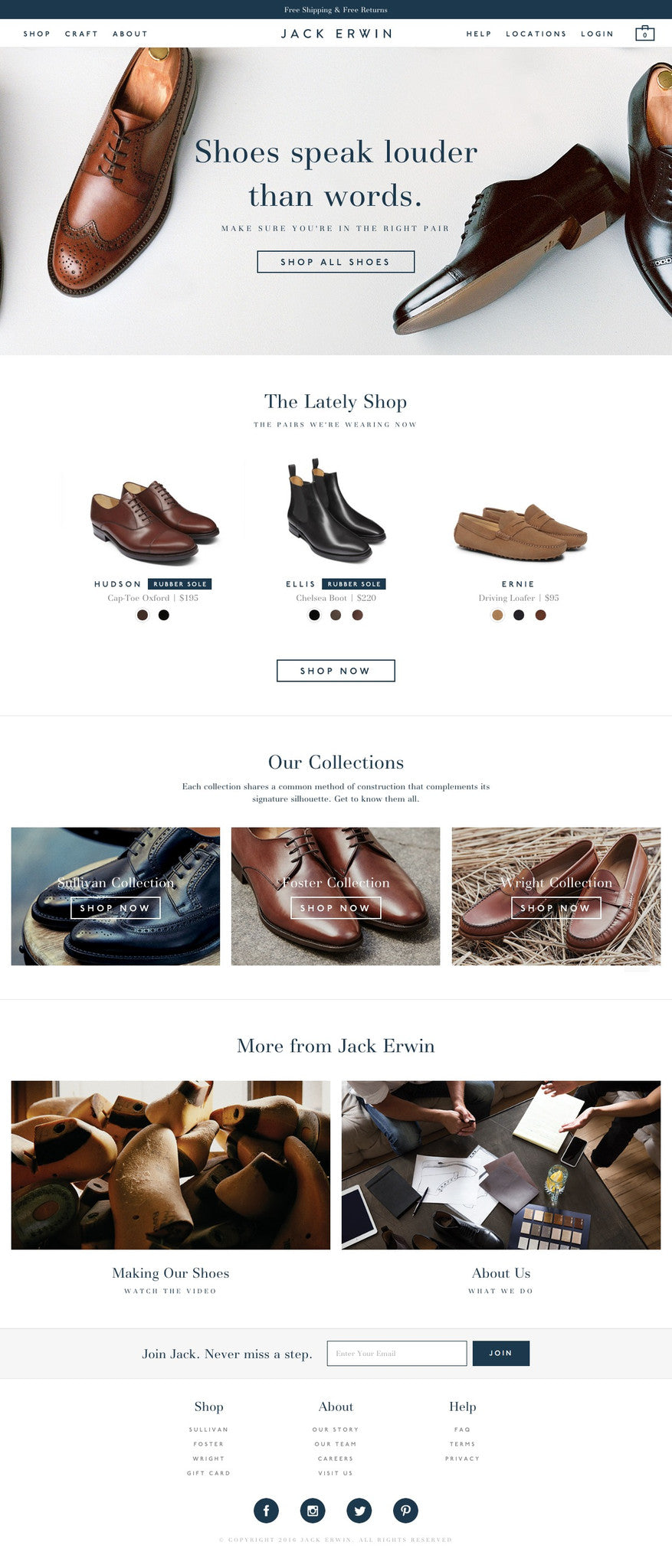 Jack Erwin - Home Page Design