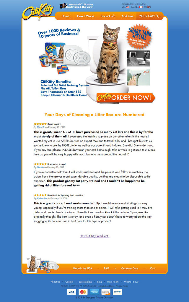 CitiKitty - Home Page Design