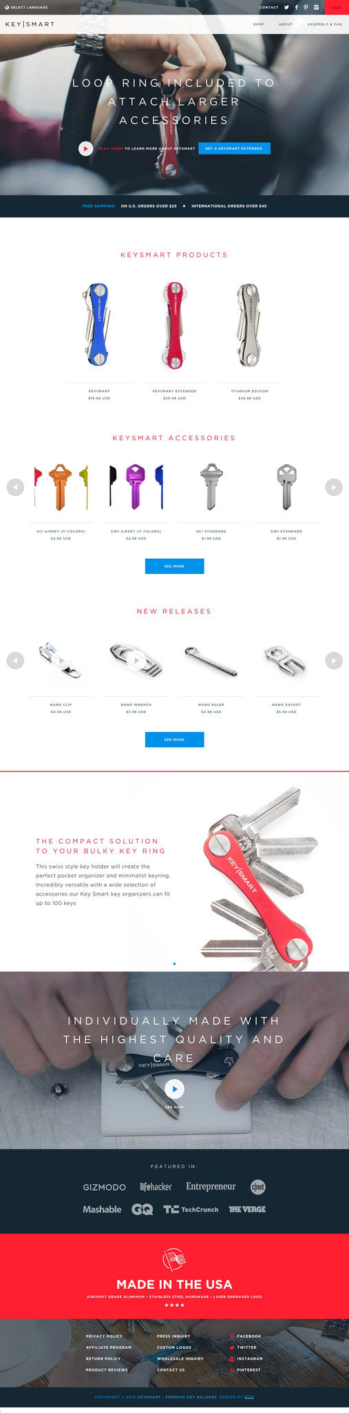 KeySmart - Home Page Design