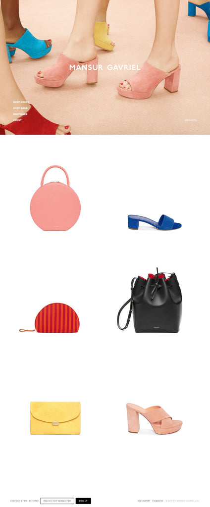 Mansur Gavriel - Home Page Design