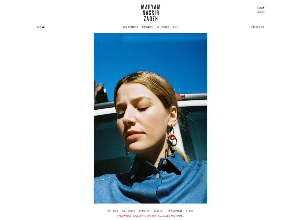 Maryam Nassir Zadeh - Home Page Design