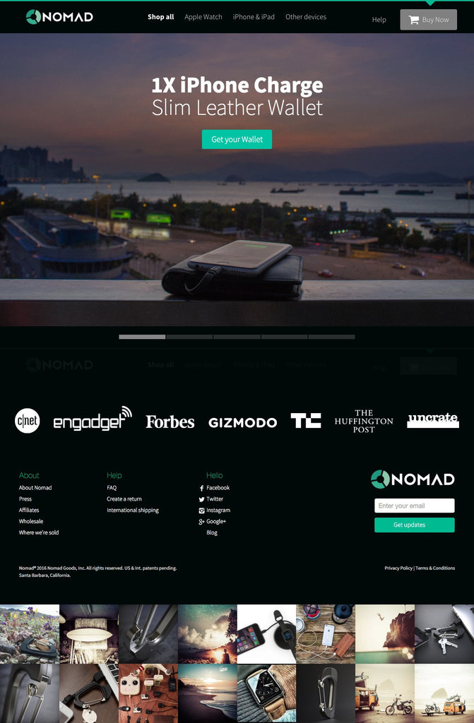 Nomad - Home Page Design