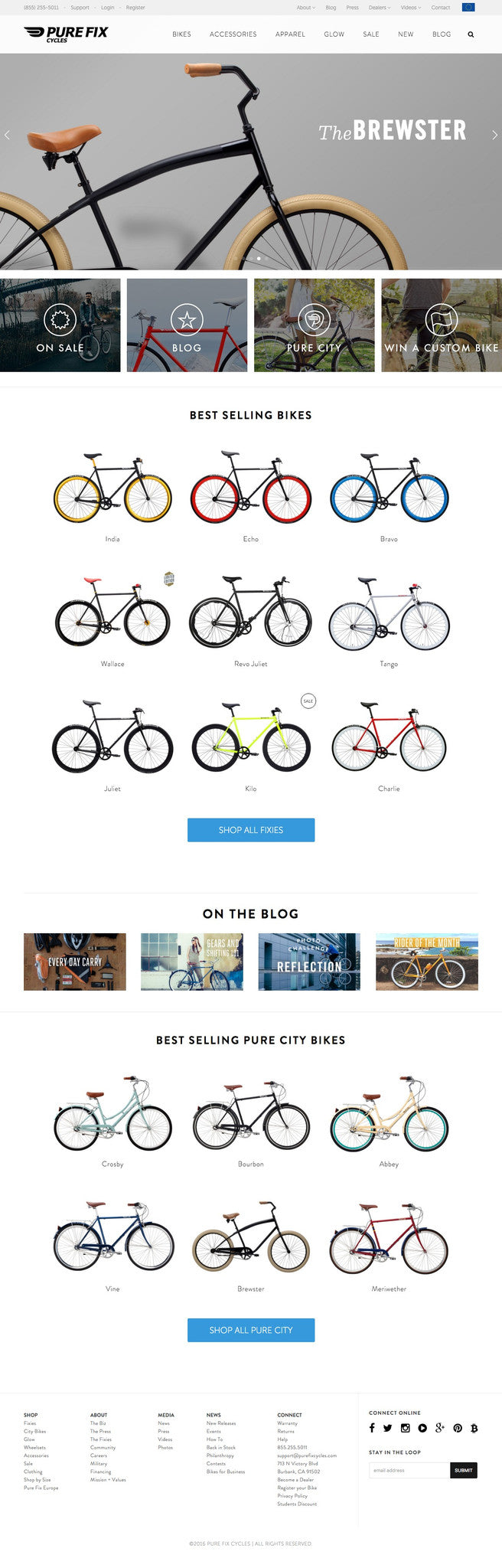 Pure Fix Cycles - Home Page Design