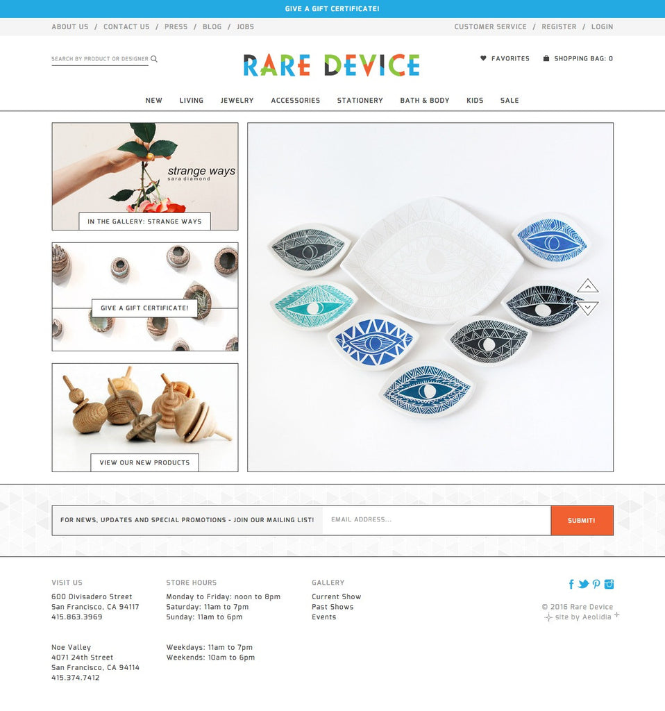 Rare Device - Home Page Design