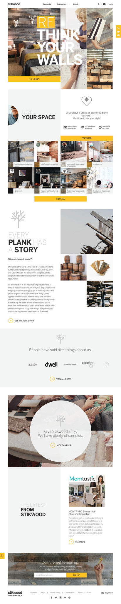 Stikwood - Home Page Design